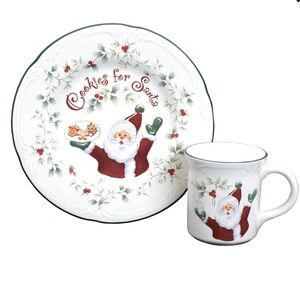 Pfaltzgraff - “Winterberry” Cookies for Santa Plate & Mug Set